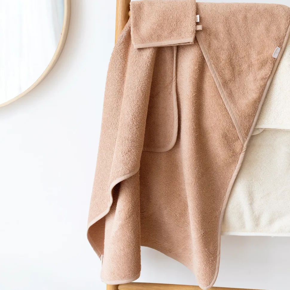 Cape de bain bébé 75x75 cm terry beige