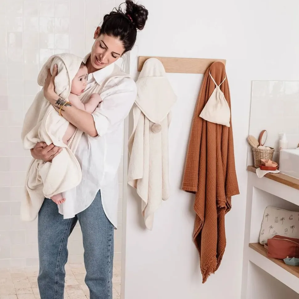 Cape de bain 2 en 1 pour bébé rose