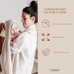 Cape de bain 2 en 1 pour bébé rose