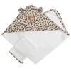 Cape de bain et gant de toilette leopard