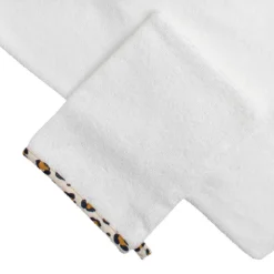 Cape de bain et gant de toilette leopard