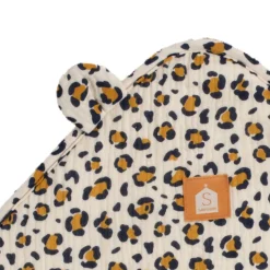 Cape de bain et gant de toilette leopard