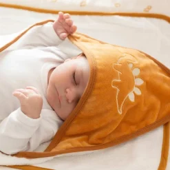Cape de bain et gant diplododo camel