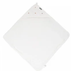 Cape de bain + gant mousseline cœurs - 80 x 80 cm