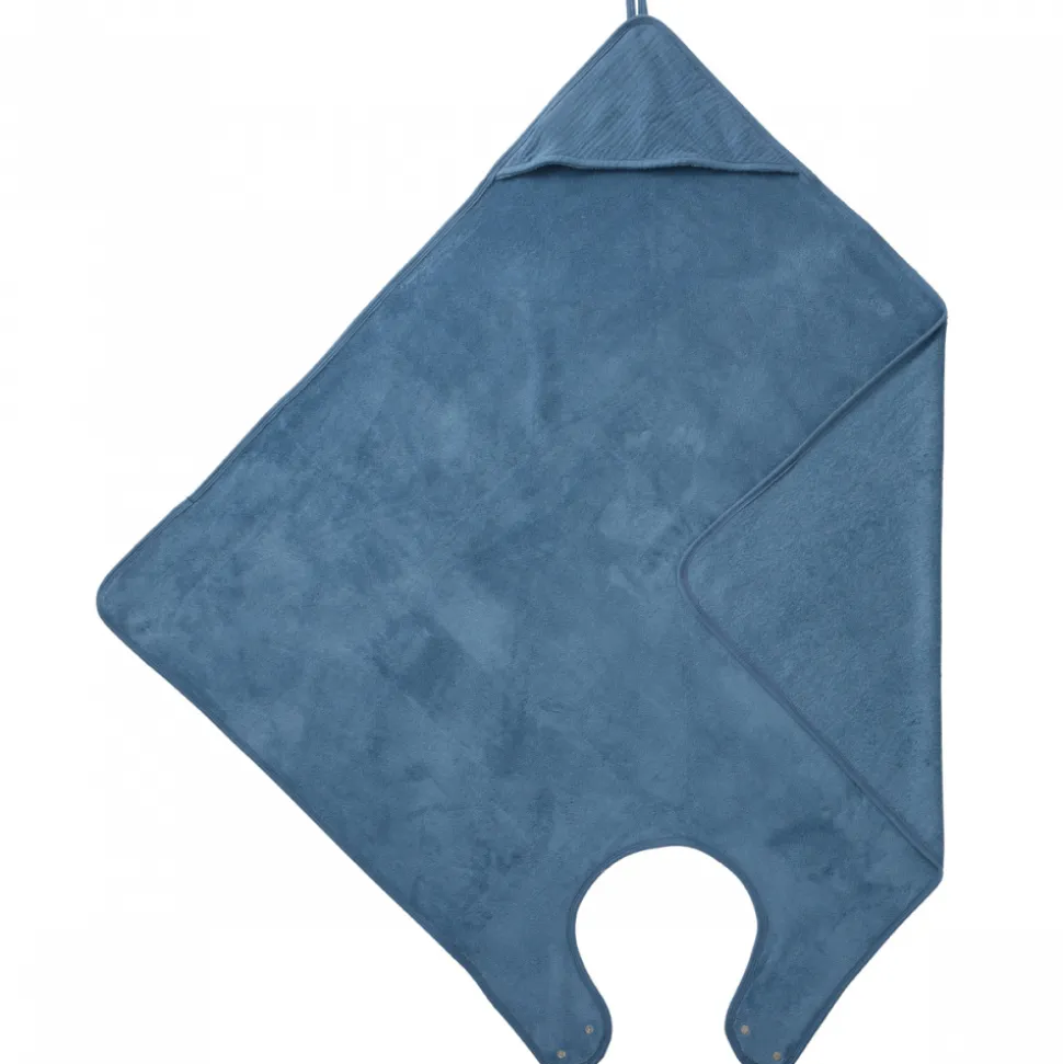 Cape de bain tablier en bambou - pierre bleue