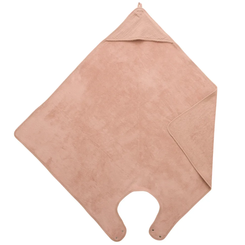 Cape de bain tablier en bambou et gaze mocha