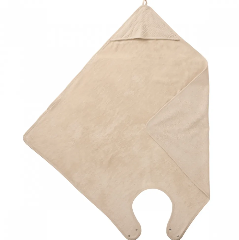 Cape de bain tablier en bambou - biscuit