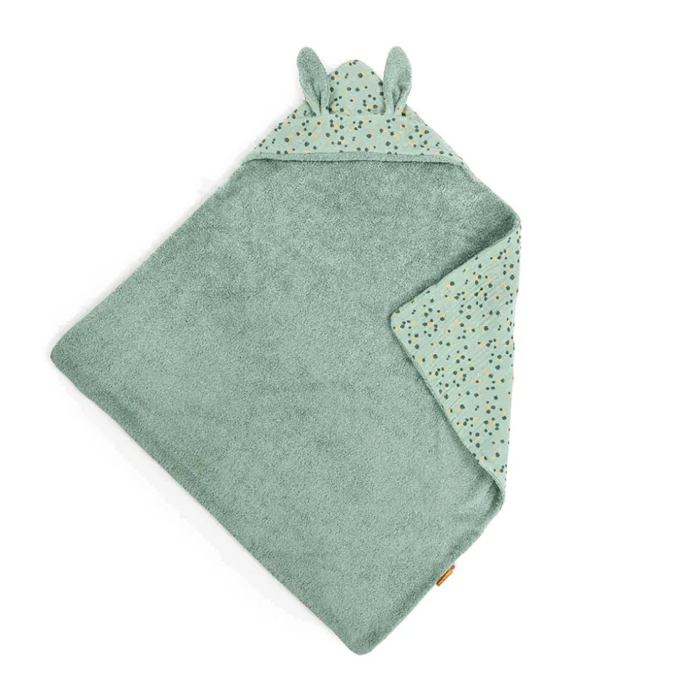 Cape de bain trois petits lapins - sauge