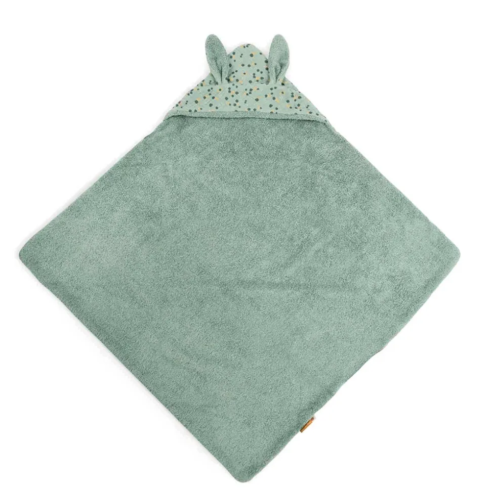 Cape de bain trois petits lapins - sauge