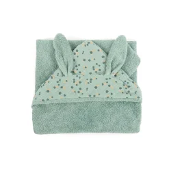 Cape de bain trois petits lapins - sauge