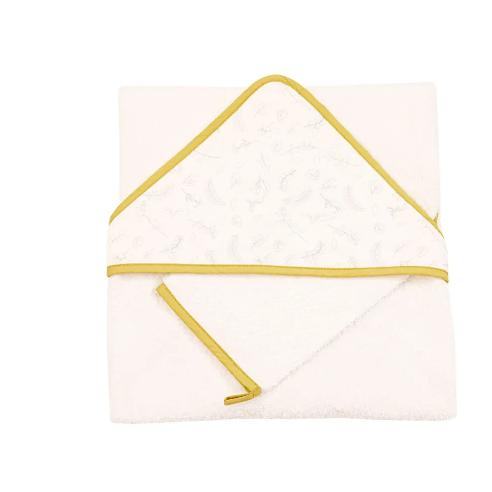 Cape de bain 75x75 cm avec gant leafy bunny
