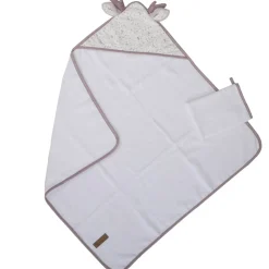 Cape de bain 75x75 cm avec gant lilas