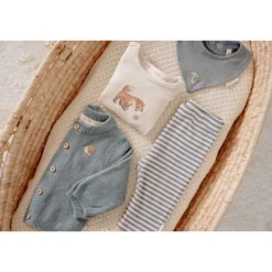 Cardigan tricoté - baby blue - 4/6 mois