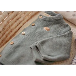 Cardigan tricoté - baby blue - 4/6 mois