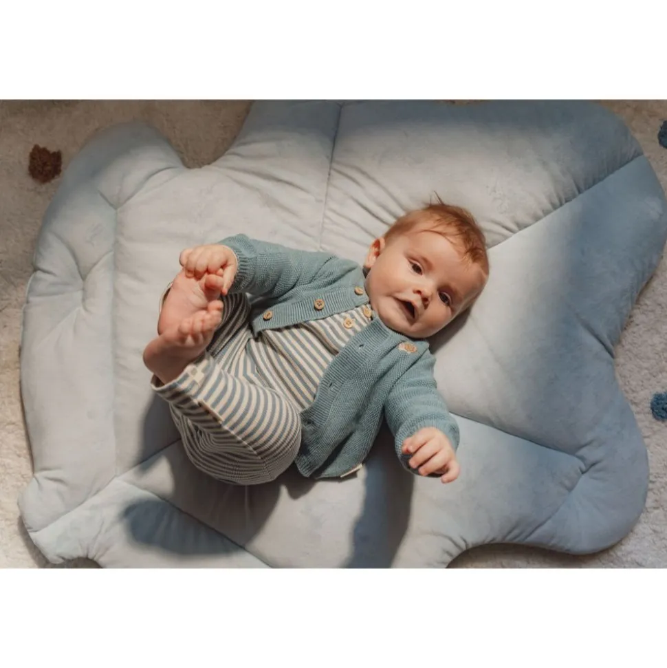 Cardigan tricoté - baby blue - 4/6 mois