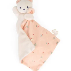 Carre douceur doudou ours feuilles d'amour 17cm