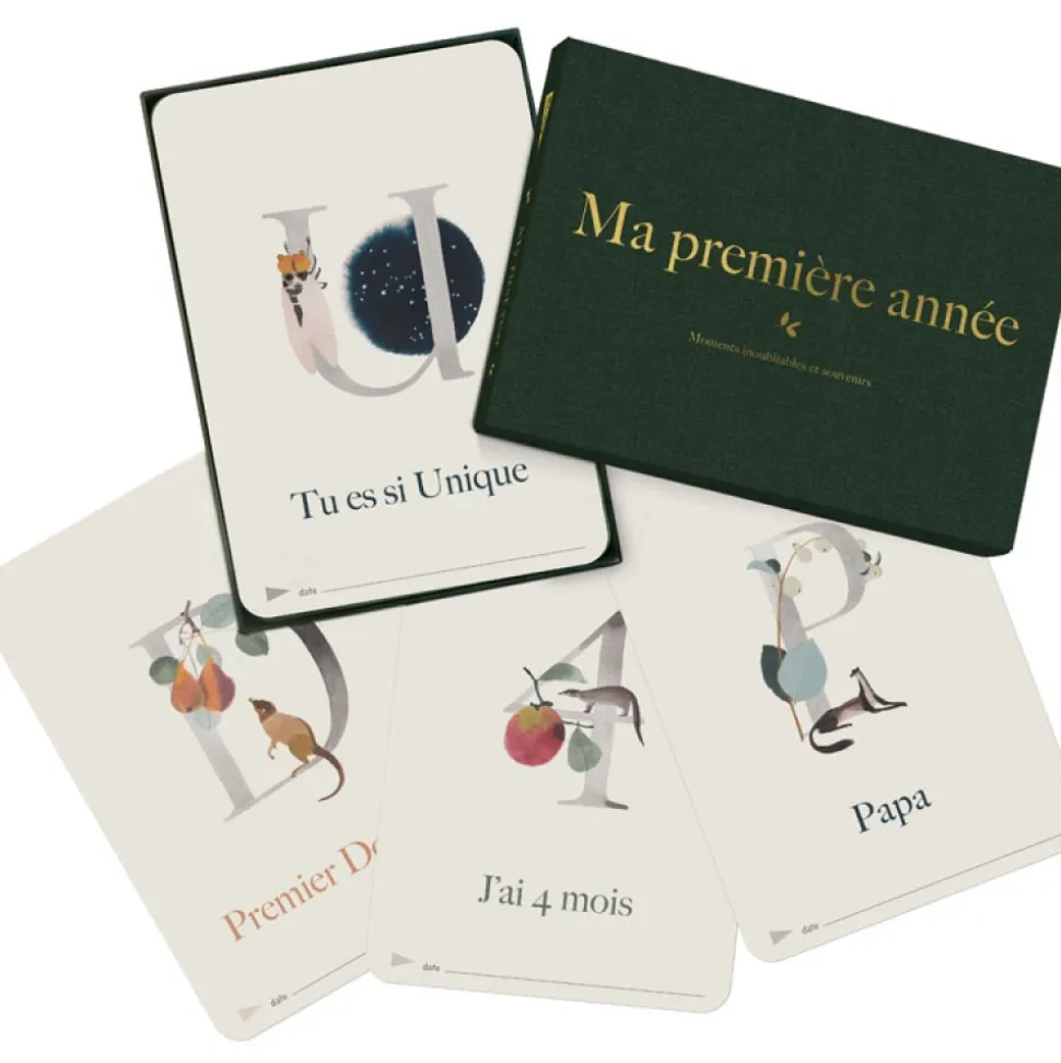 Cartes étapes bébé ma première année collection luxe abc