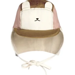 Casquette anti-uv ourson - rose et brun 2/6 ans
