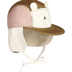 Casquette anti-uv ourson - rose et brun 0/2 ans