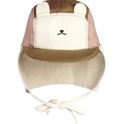 Casquette anti-uv ourson - rose et brun 0/2 ans
