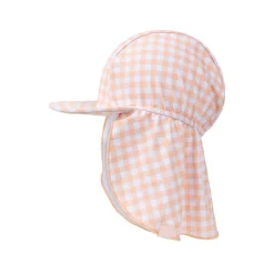 Casquette uv 0-1 an - carreaux orange
