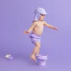 Casquette uv 1-2 ans léopard lila