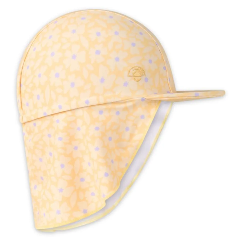 Casquette uv fleurs jaunes 1-2 ans