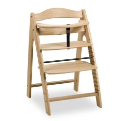 Chaise haute bébé arketa bois naturel + transat bébé pour chaise haute gris