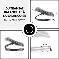 Chaise haute bébé arketa bois naturel + transat bébé pour chaise haute gris