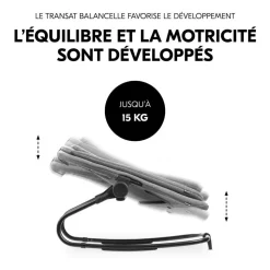 Chaise haute bébé arketa bois naturel + transat bébé pour chaise haute gris