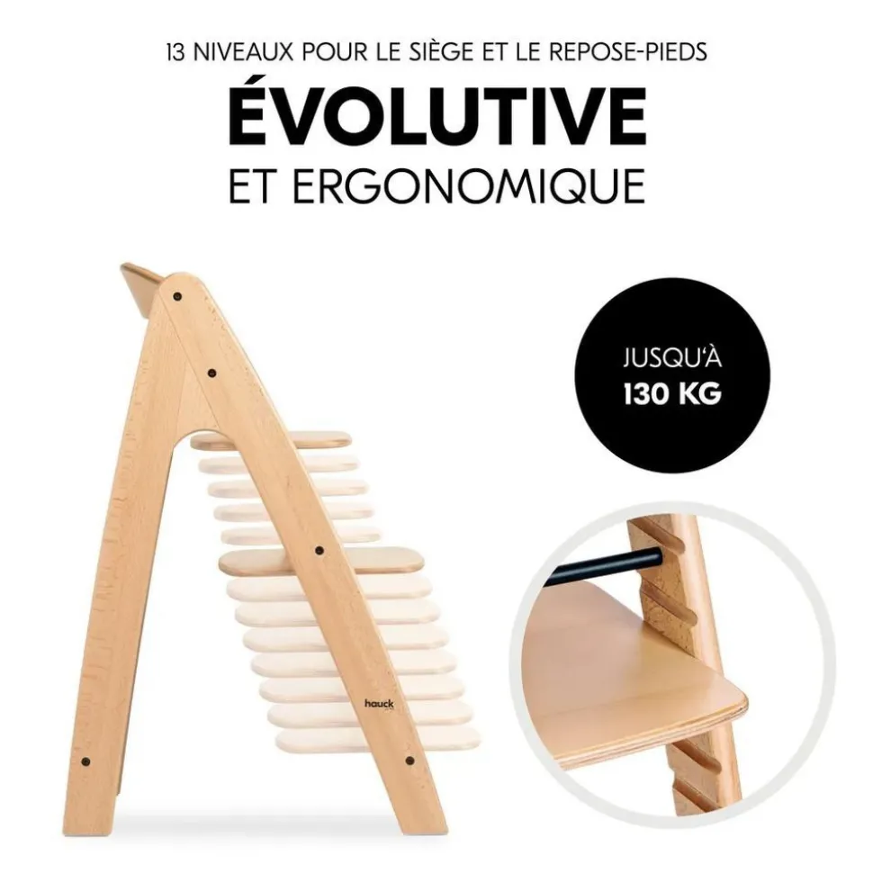 Chaise haute bébé arketa n play beech en bois beech avec plateau de jeu