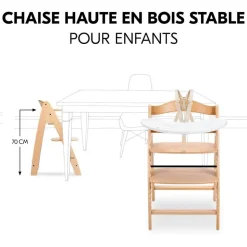 Chaise haute bébé arketa n play beech en bois beech avec plateau de jeu