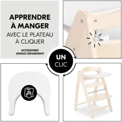 Chaise haute bébé arketa n play beech en bois beech avec plateau de jeu