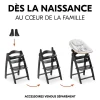 Chaise haute bébé arketa n play en bois noir avec plateau de jeu
