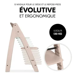 Chaise haute bébé arketa n play en bois vert clair avec plateau de jeu