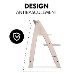 Chaise haute bébé arketa n play en bois vert clair avec plateau de jeu