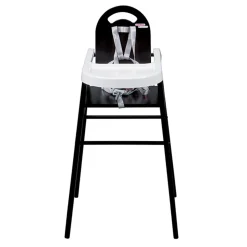 Chaise haute bébé lili fixe (avec tablette amovible ) laque noir