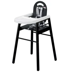 Chaise haute bébé lili fixe (avec tablette amovible ) laque noir