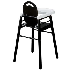 Chaise haute bébé lili fixe (avec tablette amovible ) laque noir