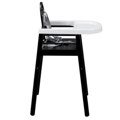 Chaise haute bébé lili fixe (avec tablette amovible ) laque noir