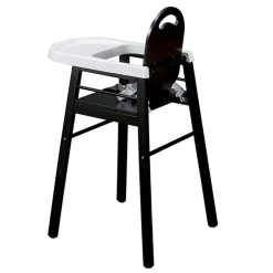 Chaise haute bébé lili fixe (avec tablette amovible ) laque noir