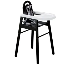 Chaise haute bébé lili fixe (avec tablette amovible ) laque noir