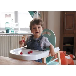 Chaise haute bébé lili fixe (avec tablette amovible ) laque blanc
