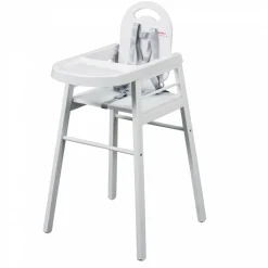 Chaise haute bébé lili fixe (avec tablette amovible ) laque blanc