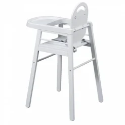 Chaise haute bébé lili fixe (avec tablette amovible ) laque blanc