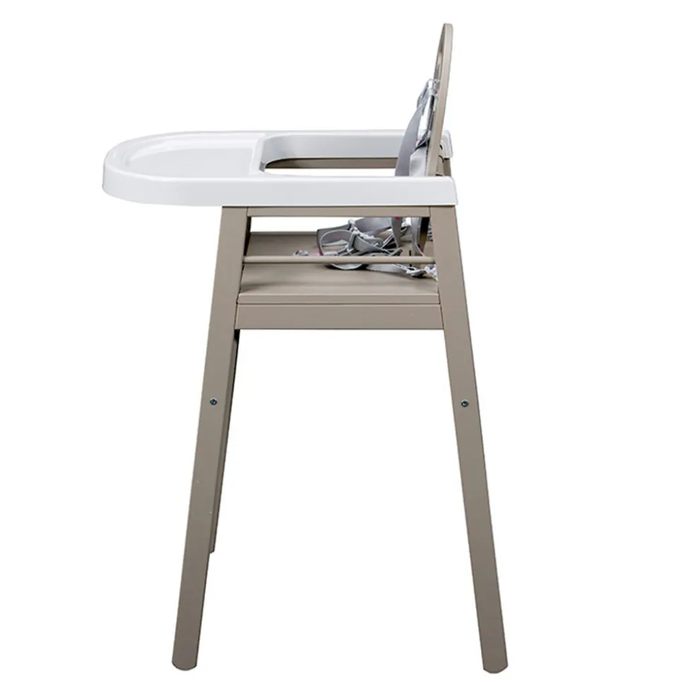 Chaise haute bébé lili fixe (avec tablette amovible )laque gris clair
