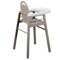 Chaise haute bébé lili fixe (avec tablette amovible )laque gris clair