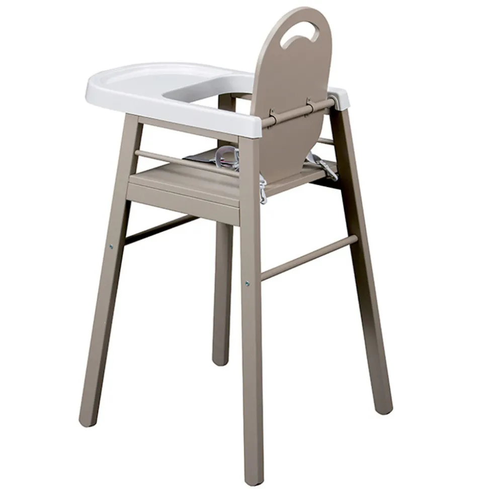 Chaise haute bébé lili fixe (avec tablette amovible )laque gris clair