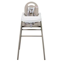 Chaise haute bébé lili fixe (avec tablette amovible )laque gris clair