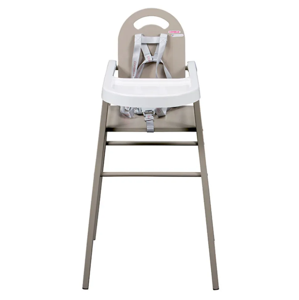Chaise haute bébé lili fixe (avec tablette amovible )laque gris clair